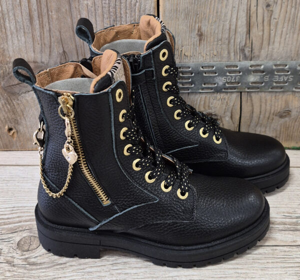 Develab 47190 922 Black Meisjes veterlaarzen