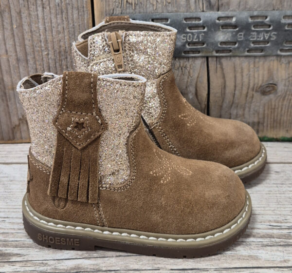 Shoesme BC26W005-A Cognac Glitter Meisjes laarzen