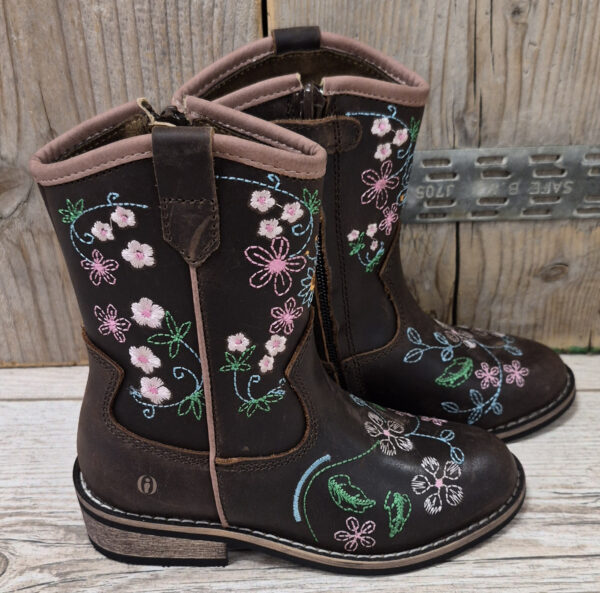 Shoesme MW26W030-B Dark Brown Flowers Meisjes laarzen